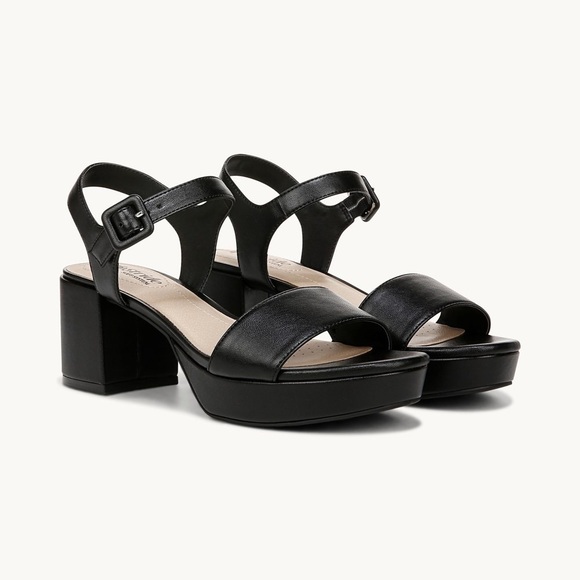 LIFE STRIDE Black Block Platform Heel Sandals - Picture 1 of 7